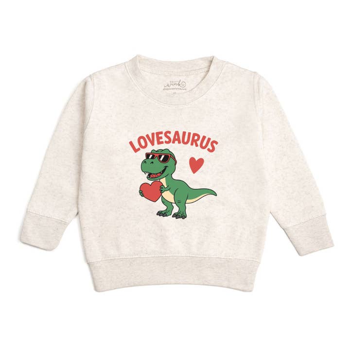 Lovesaurus Valentine's Day Sweatshirt - Boys Clothing for wholesale by Sweet Wink
