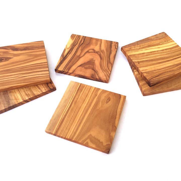 medina mood – wholesale Coasters – Set of 6 coasters square glass coasters olive wood4