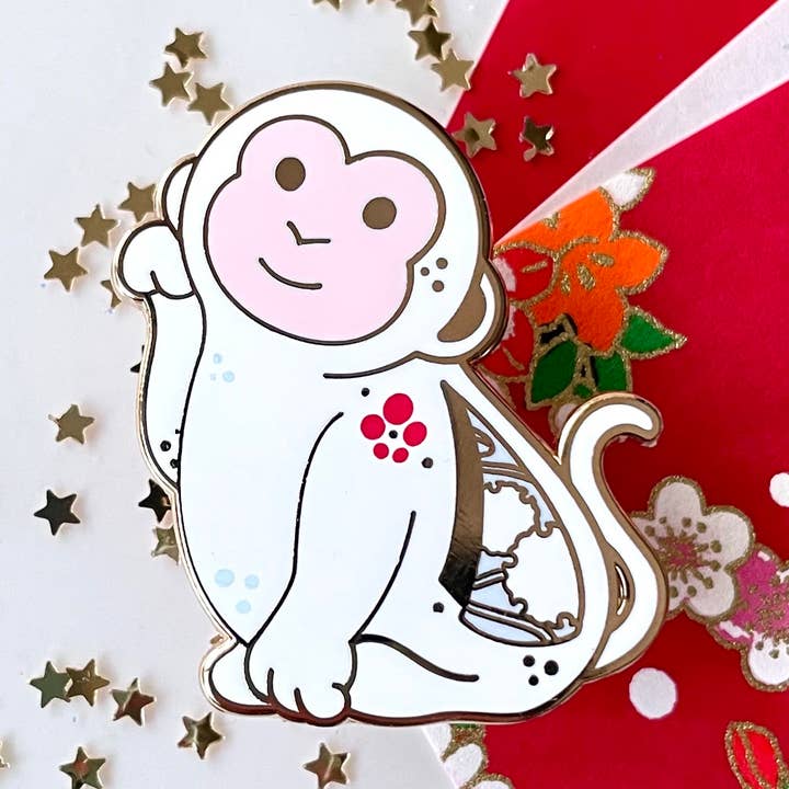 Apans år/Saru • Lunar New Year Zodiac Animal • Emaljnål för wholesale av Shishido Creative