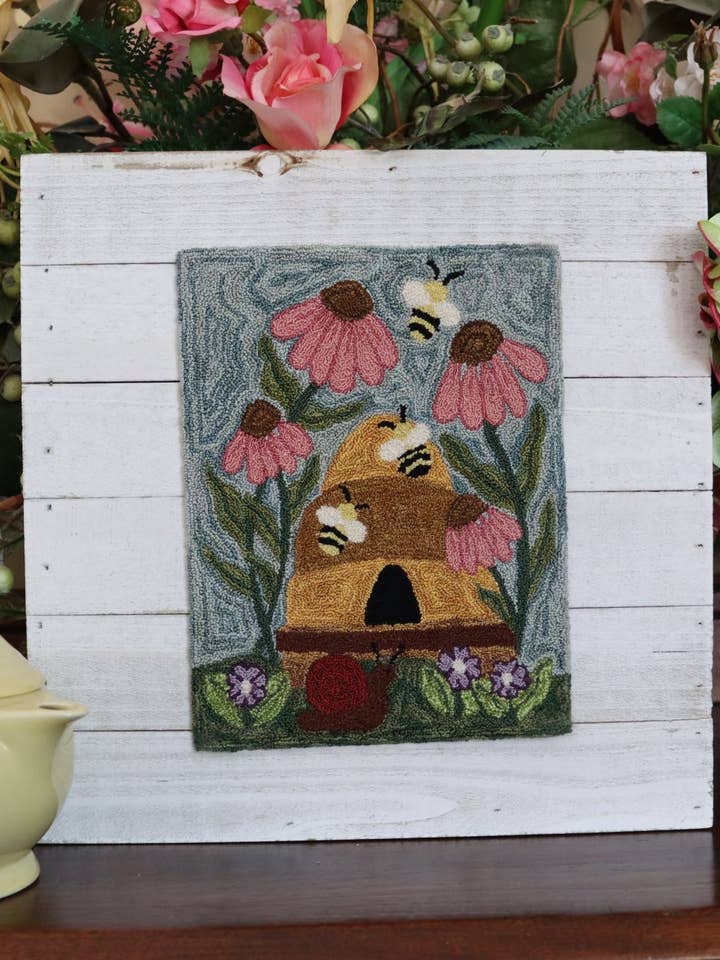 Bee Emporium Punch Needle Pattern for wholesale by Sew Cherished