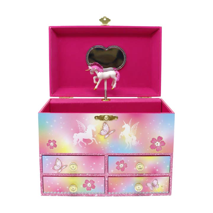 Pink Poppy USA - Wholesale Jewelry Box/Organizer - Kids - Dreamland Unicorn Medium Musical Jewellery Box | Pack of 11