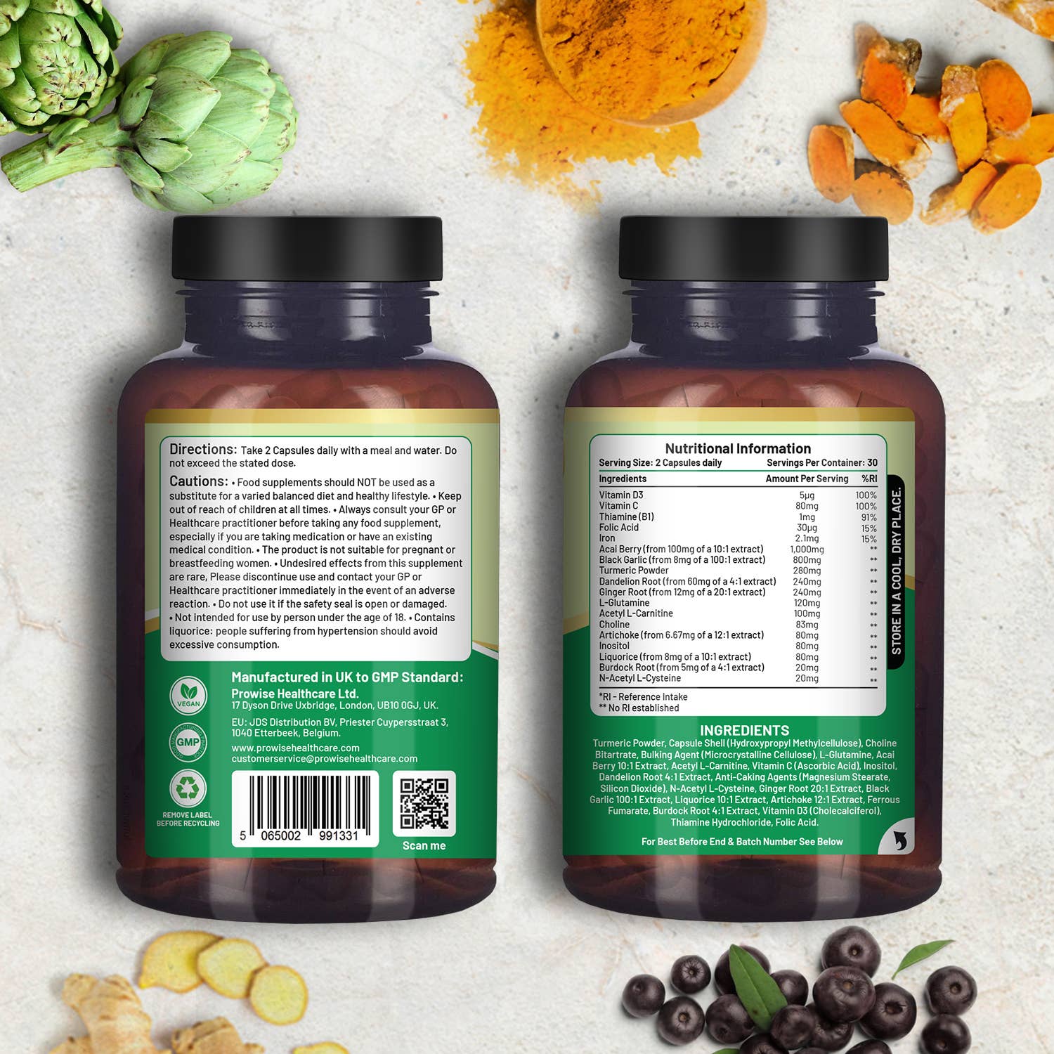 Prowise Healthcare – wholesale Oral supplement/vitamin – Prowise Advanced Livcare+ 60 Capsules Liver Cleanse Detox3