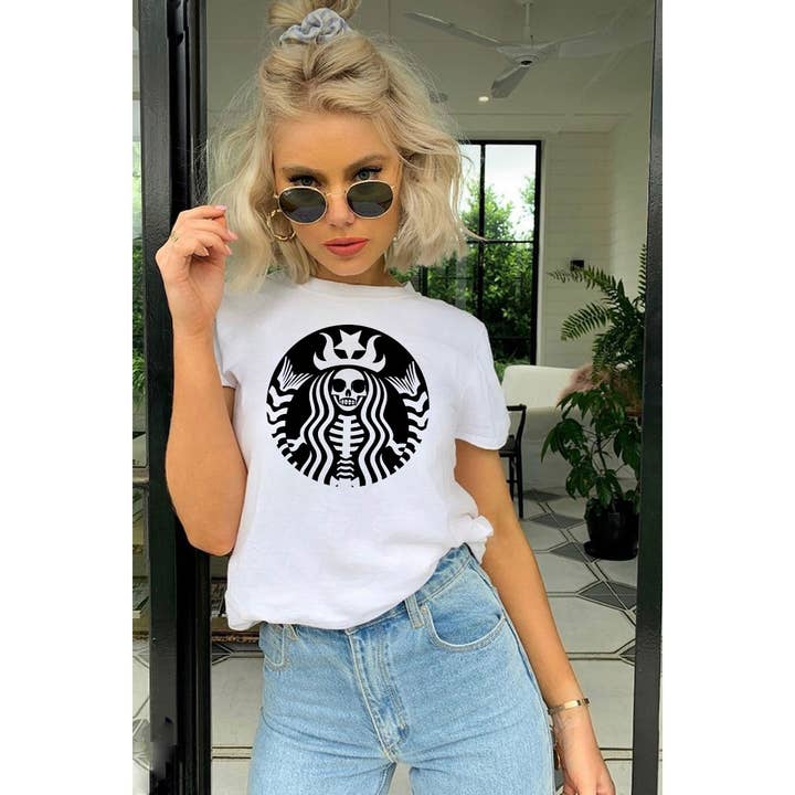 SKULL GRAPHIC WOMEN TEE for wholesale by nobarand