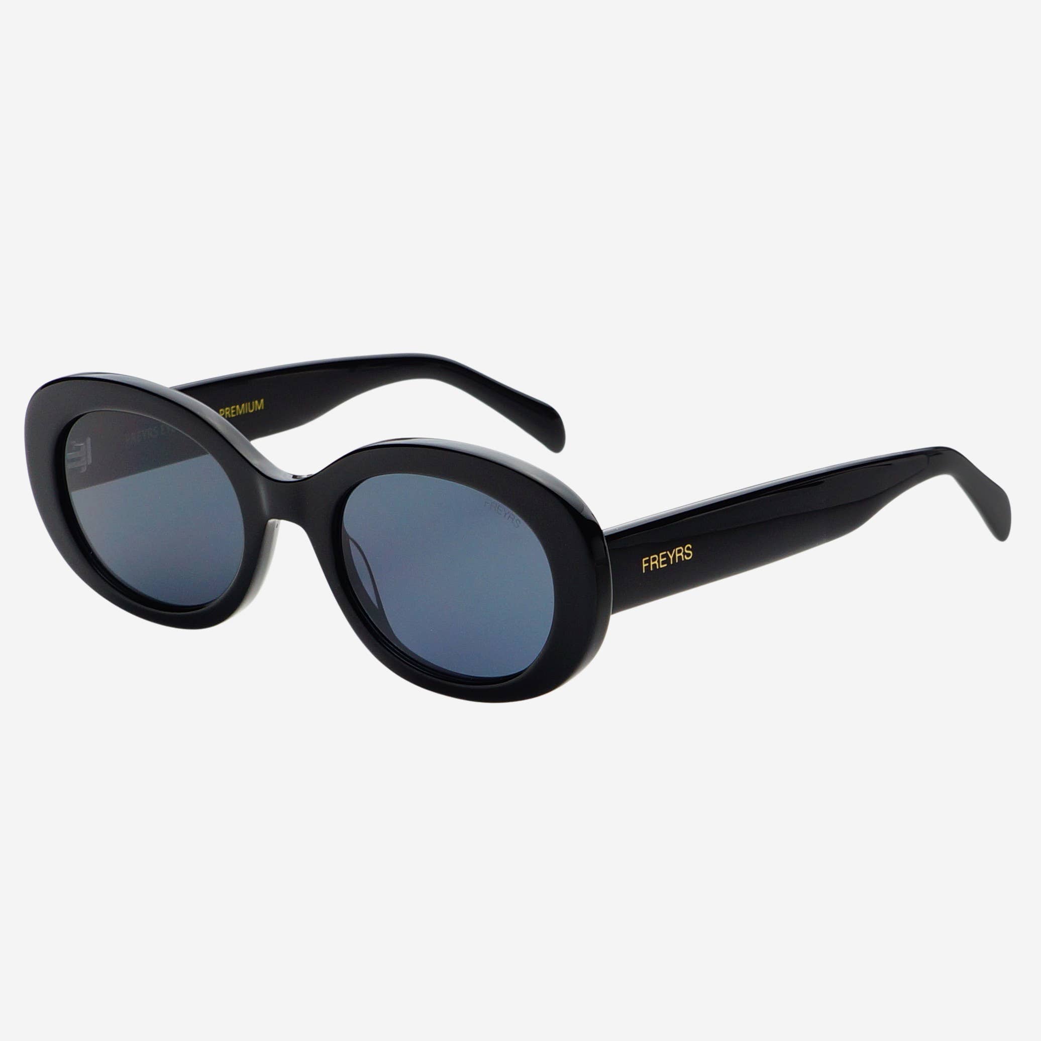 Black Aria Acetate Womens Oval Sunglasses  for wholesale on Faire2