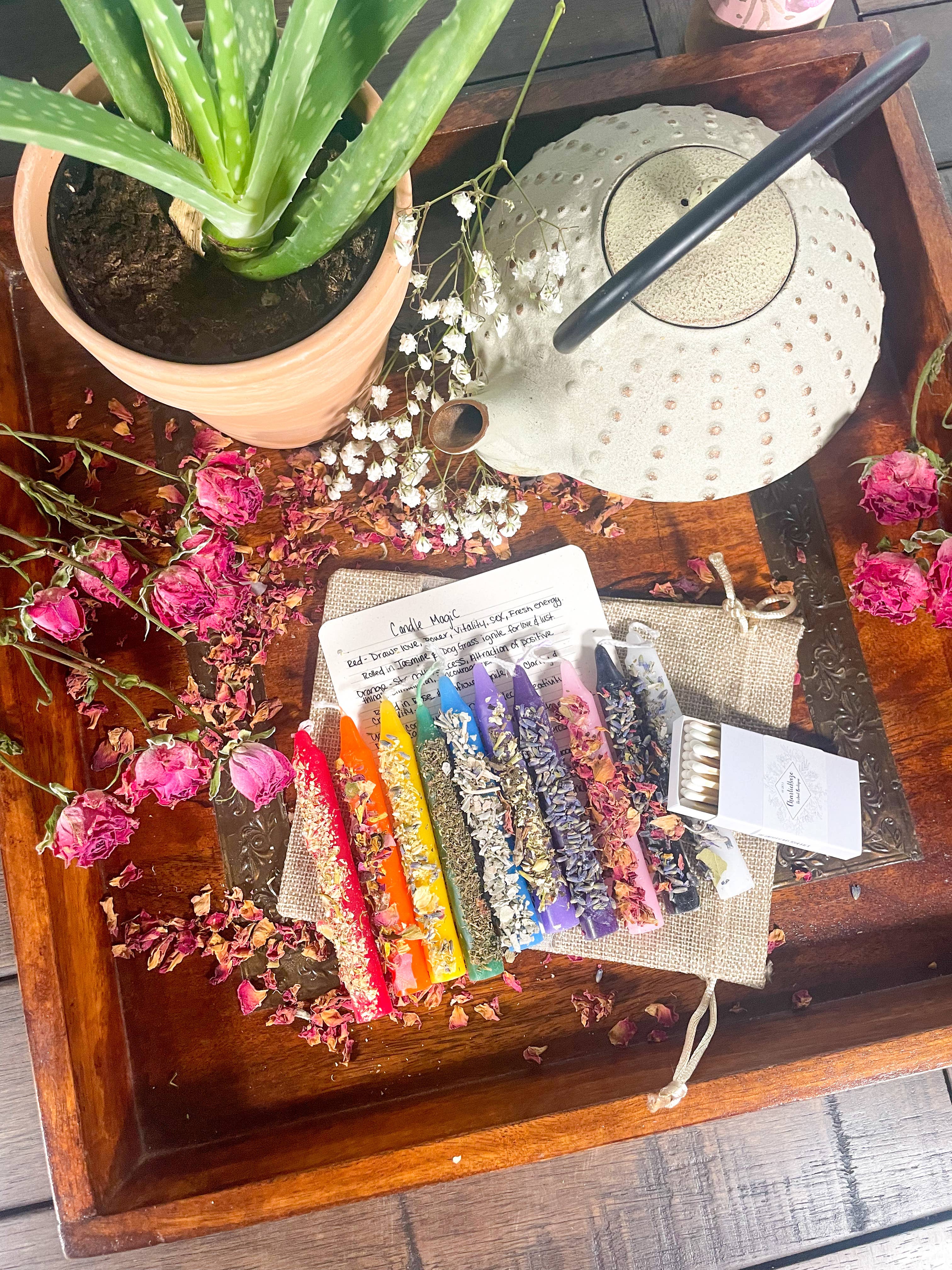 CharlieHaze - Wholesale Meditation Supplies - Ritual Herb Rolled Candles For Magic Spells1