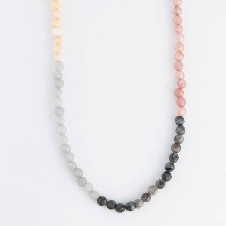 Elsie & Zoey - Wholesale Beaded/Pearl Necklace - Maren Genuine Aventurine Stone Ombre 15" Beaded Necklace20