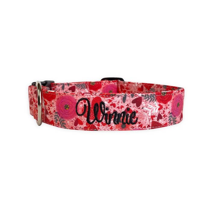 Valentines Floral Dog Collar by Duke & Fox® for wholesale by Duke & Fox