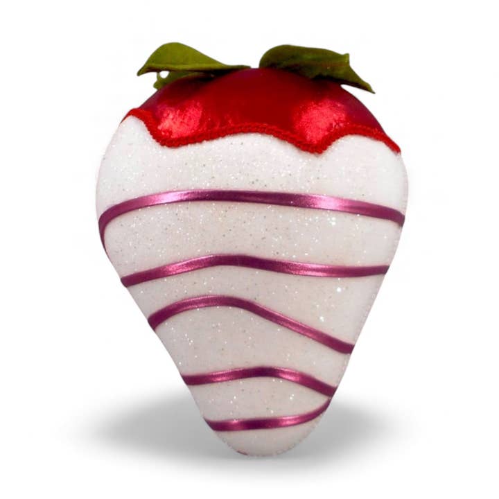 December Diamonds - Wholesale Ornament - 10.5in White Choc Strawberry Orn0