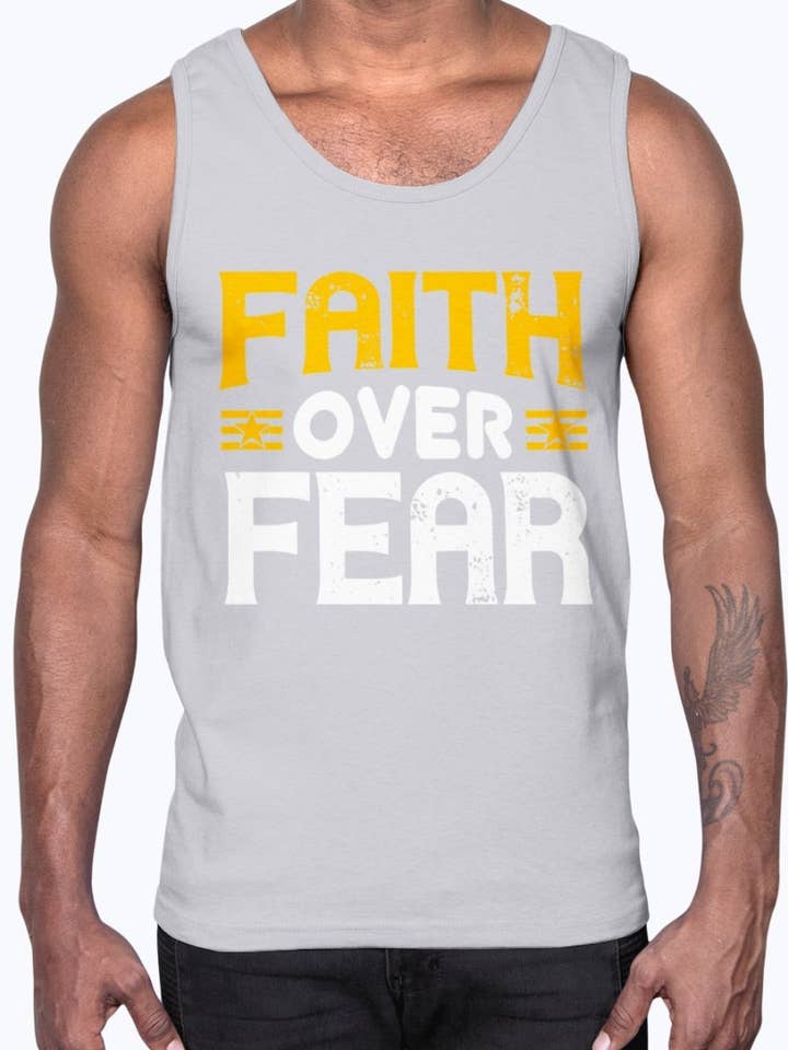 Faith over fear - Christian- Cotton Tank for wholesale by tshirt unlimited