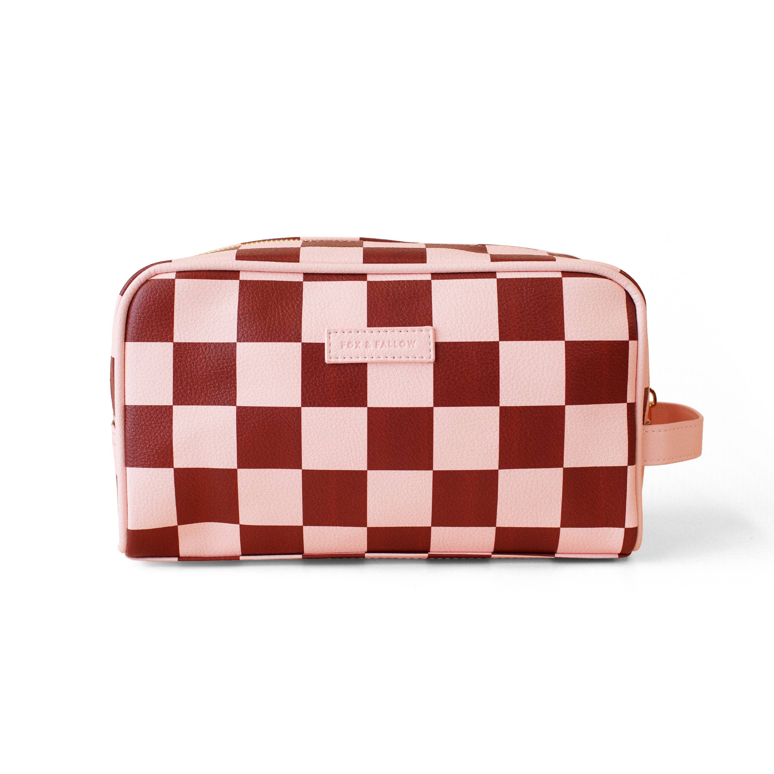 Fox & Fallow - Wholesale Toiletry Bag - Women's - Cherry Check Wash Bag