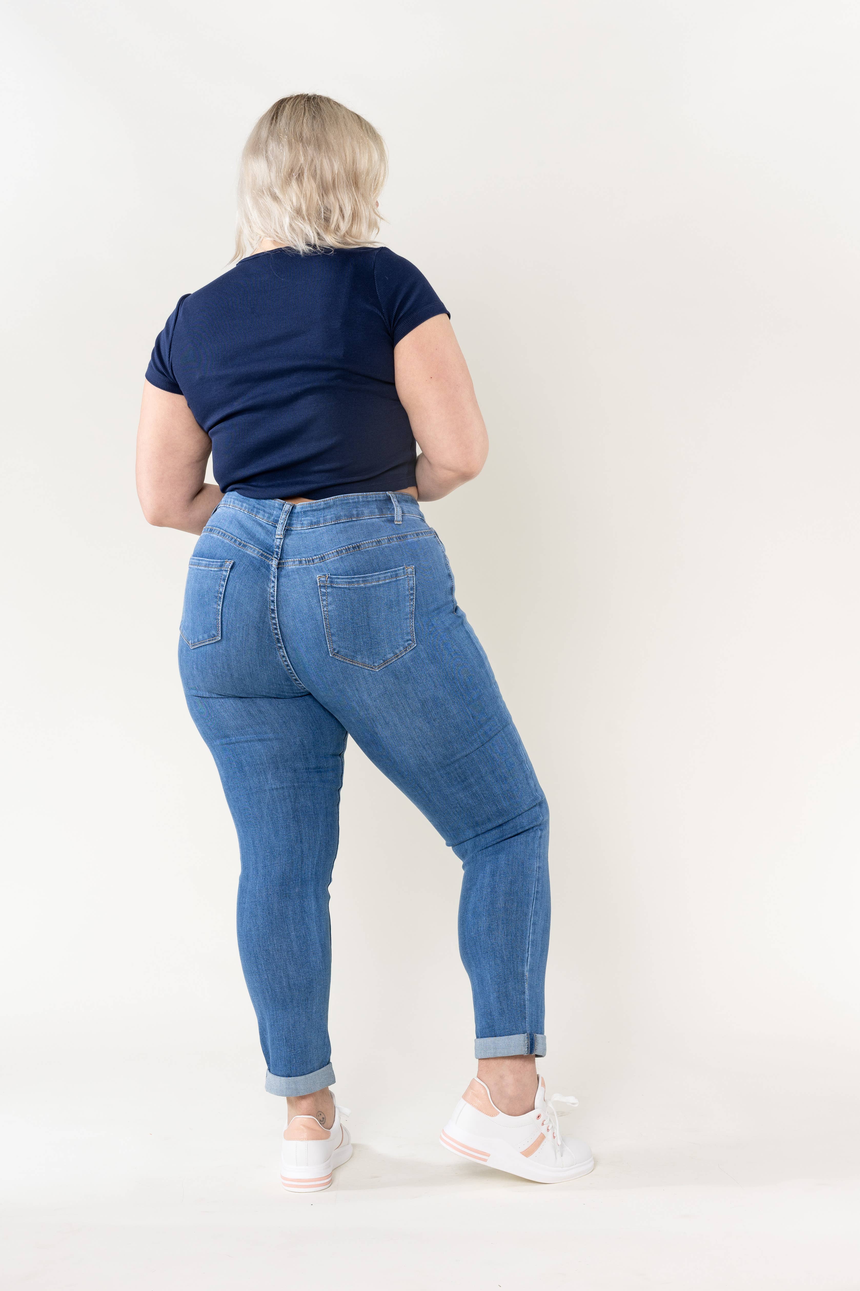 Nina Carter - Venta al por mayor Vaqueros - Mujer - Jeans ajustados elásticos de talla grande Nina Carter P102GT19