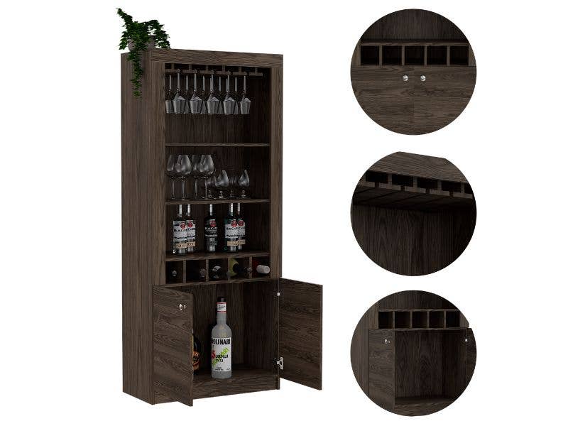 TUHOME FURNITURE - Wholesale Cabinet - Montenegro Bar Cabinet, Double Door Cabinet, Five Cubbies6