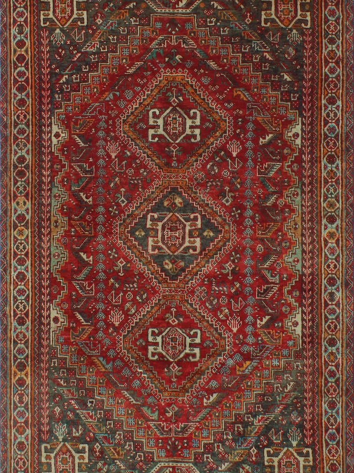 Tapis fin VTG Sondra rouge/gris, 5'3" x 8'2" pour la vente par Noori Rug