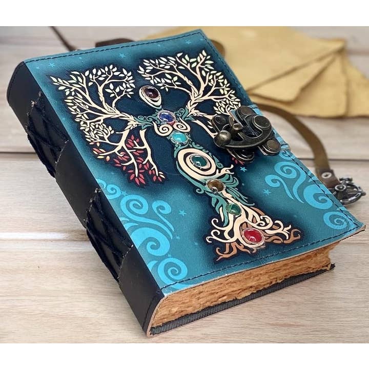 VPS Stones Inc. - Wholesale Journal/Diary - Vintage Leather Journal Mother of Earth Gemstone TOL1