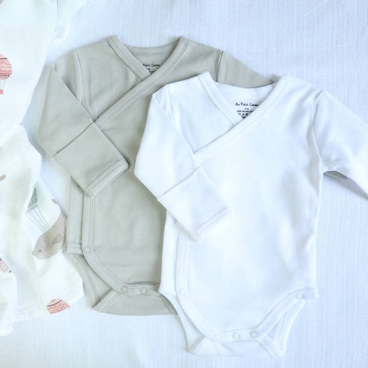 Au Petit Coton - Vendita all'ingrosso Tutina (senza piedini) - Neonati - Body incrociato per bebè MILO 100% cotone biologico