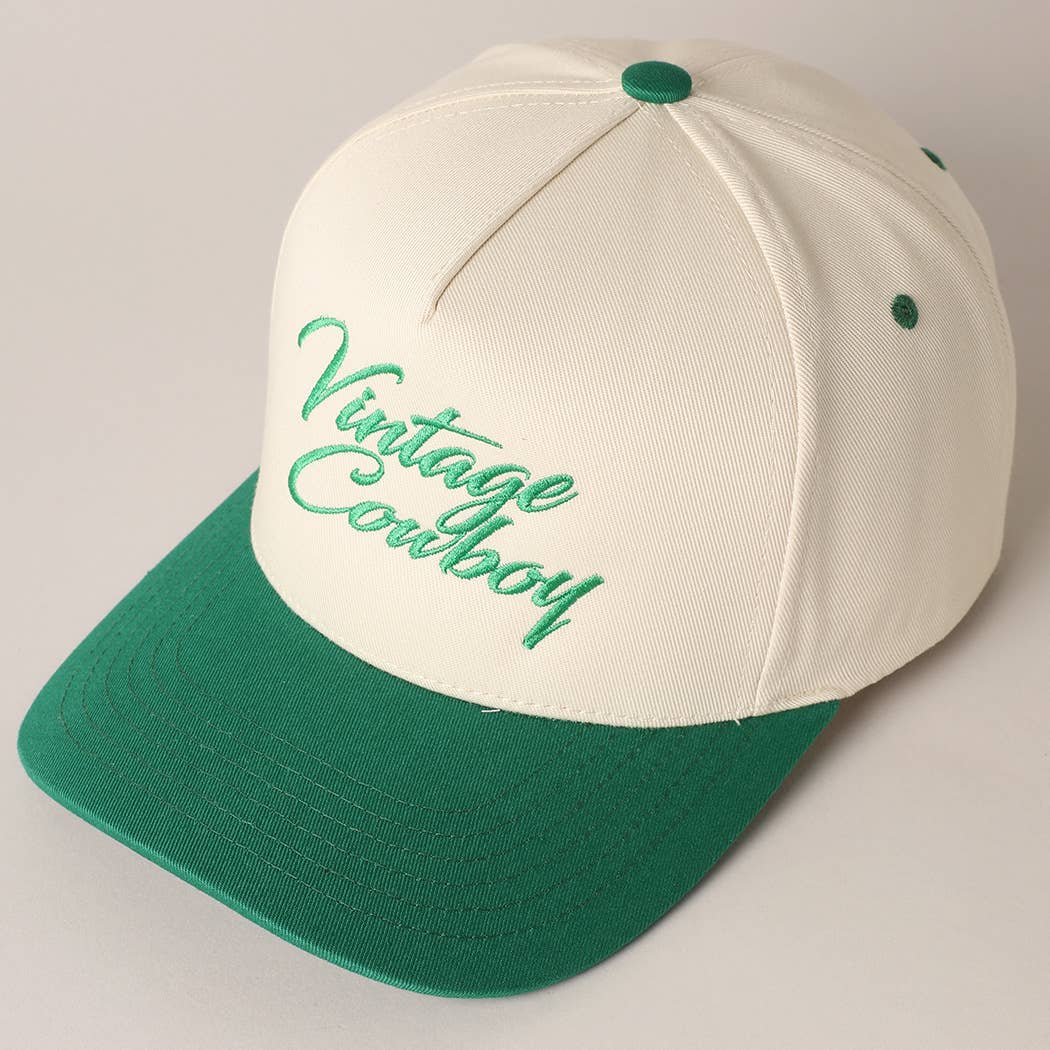 Fashion City – wholesale Baseball cap – Unisex – Vintage Cowboy Embroidery Two Tone Baseball Cap2