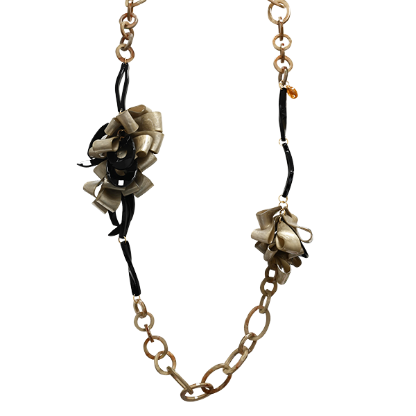 AMORINO SRL - Wholesale Beaded/Pearl Necklace - LONG RESIN NECKLACE WITH RINGS AND CHARMS - FT24184A4814