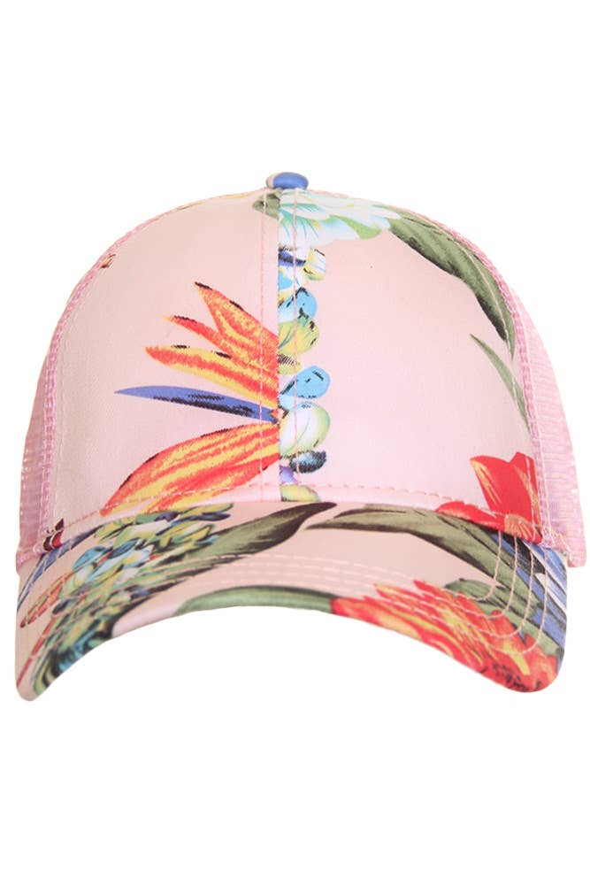 Hana - Wholesale Baseball Cap - Women's - C.C Floral Print Trucker Baseball Cap11