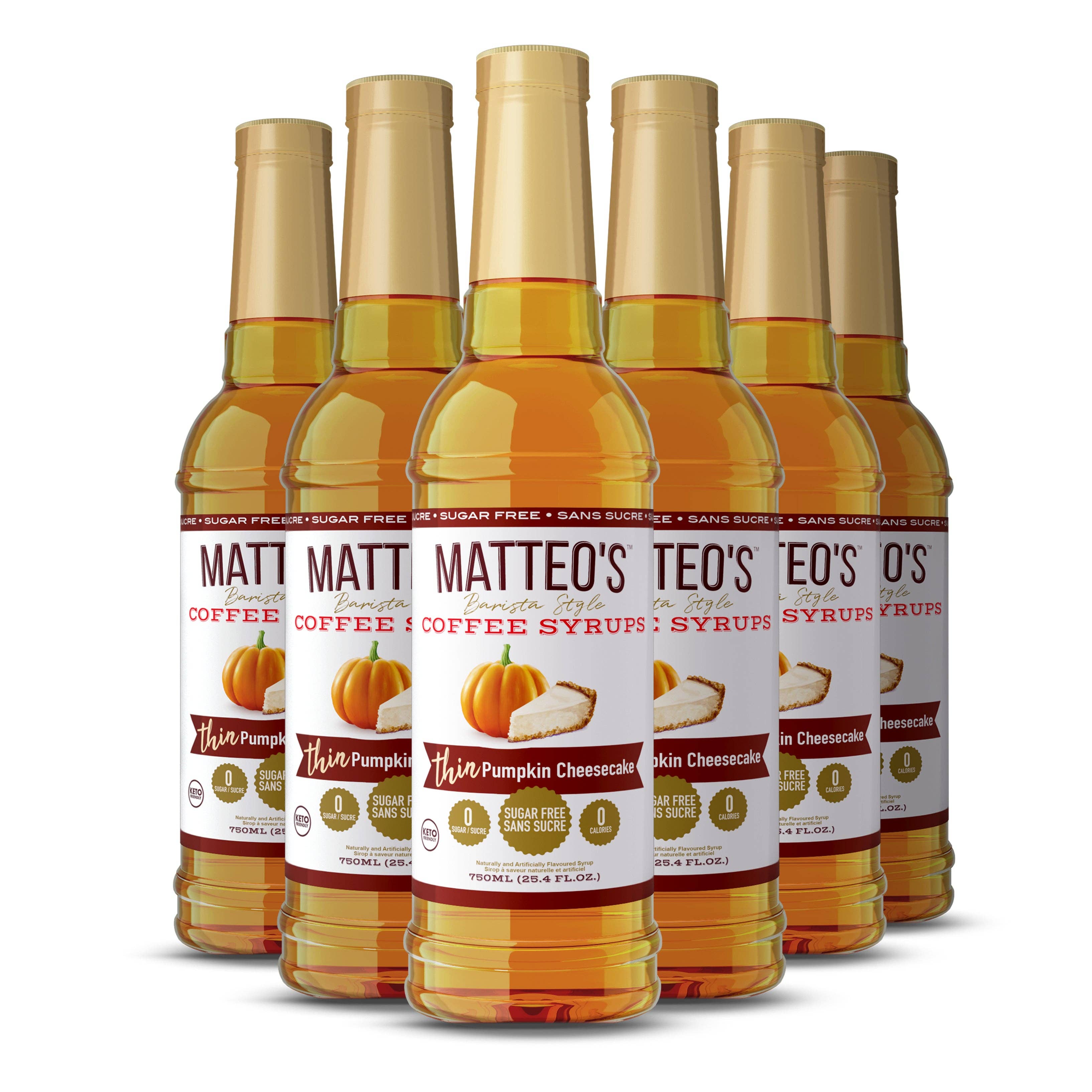 Matteo's - Wholesale Iced Coffee/Cold Brew - Matteo's Sugar Free Coffee Syrup, Pumpkin Cheesecake, 0 Calories, 0 Sugar, Keto Friendly8