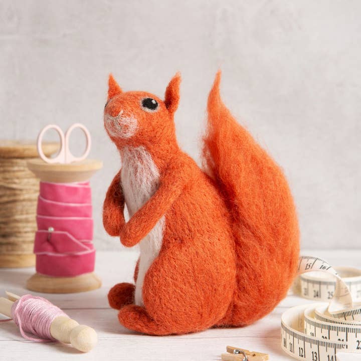 Red Squirrel Needle Felting Kit | Beginner Craft Kit for wholesale by Hawthorn Handmade (US Duties Paid)