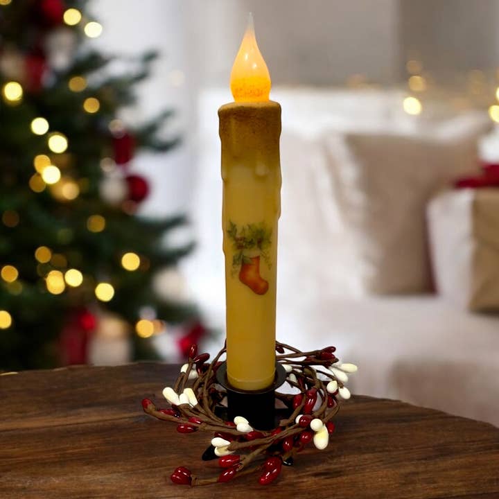 Small Town Dusk - Wholesale Flameless Candle - Christmas Stocking Battery Operated Timer Taper Candles