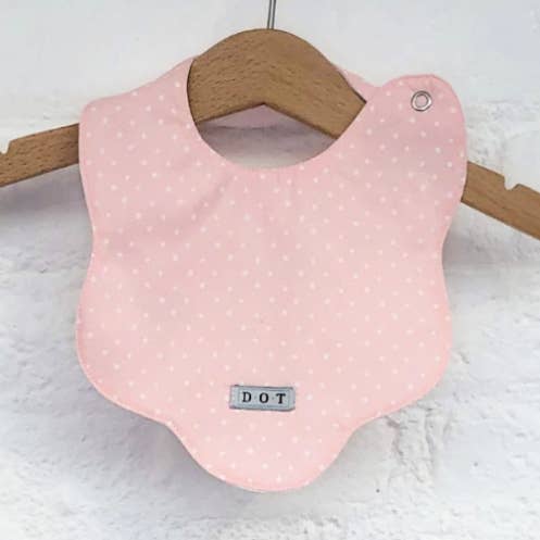 Dot baby - Wholesale Bib - Baby - Babetes rosa com estampa de estrelas brancas0