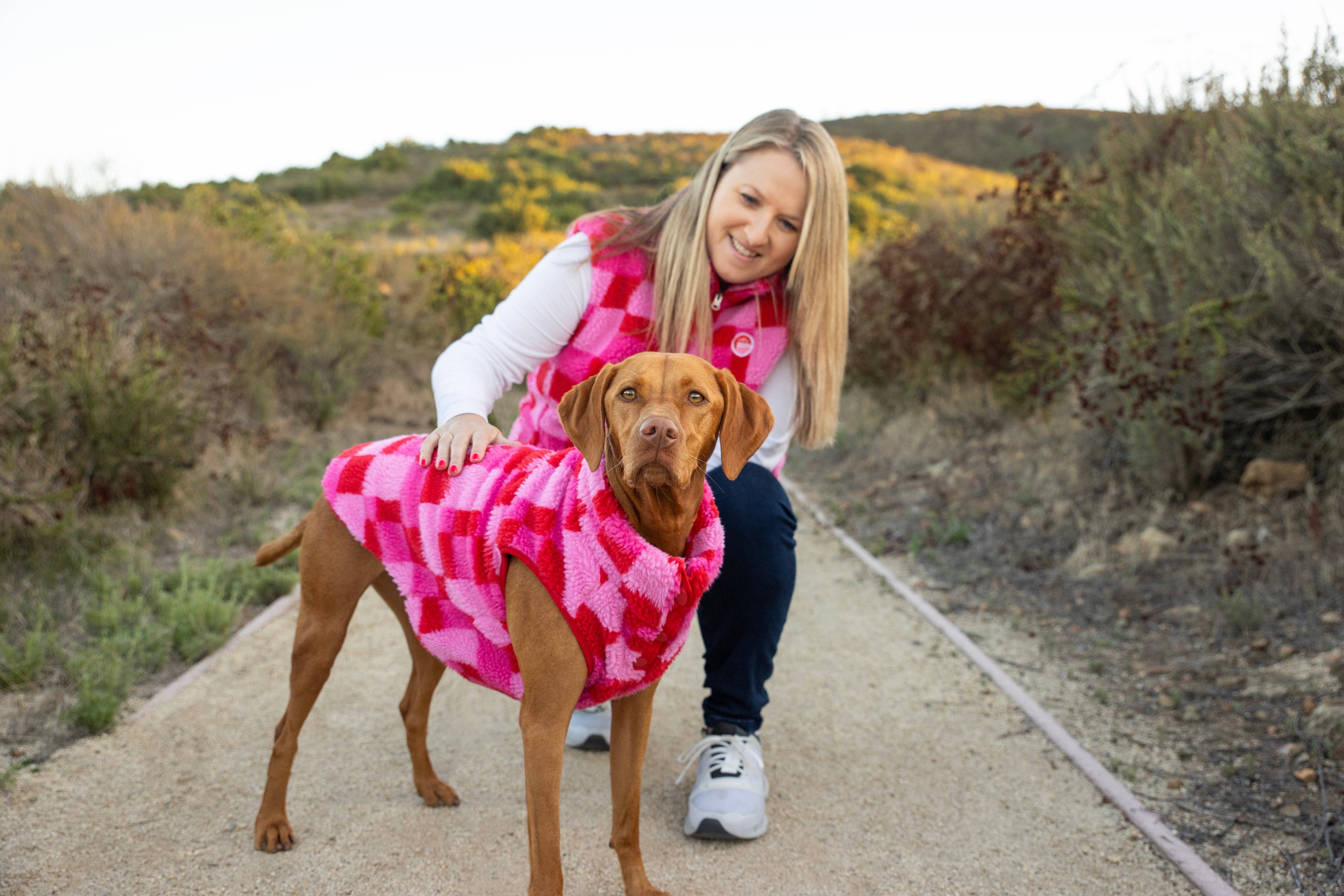 fabdog - Wholesale Outerwear Vest - Women's - Fab Ski Matching Human Sherpa Vest Pink1