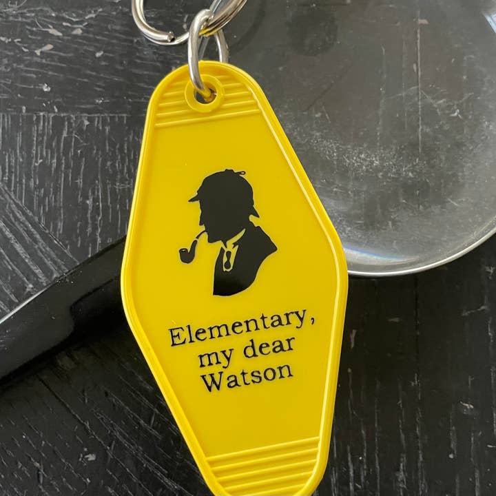 Motel Key Fob - Sherlock Holmes (Elementary, My dear Watson) for wholesale by The 3 Sisters Design Co.