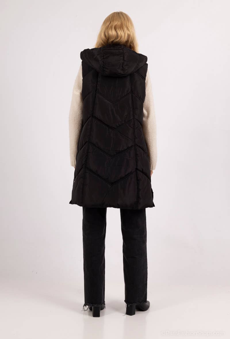 Saturne Paris - BIG SIZE EXCLUSIVE - Wholesale Outerwear Vest - Women's - Quilted Sleeveless Puffer Vest - Plus Size TG5818