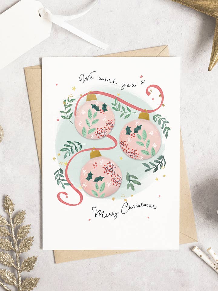 Carte de Noël | JOYEUX NOËL | Feuille d'or pour la vente par Emma Bryan Design