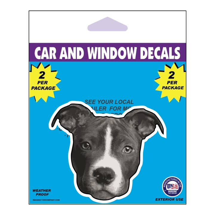 Pit Bull Dog Face Decal 2 Pack for wholesale by Imagine This Company