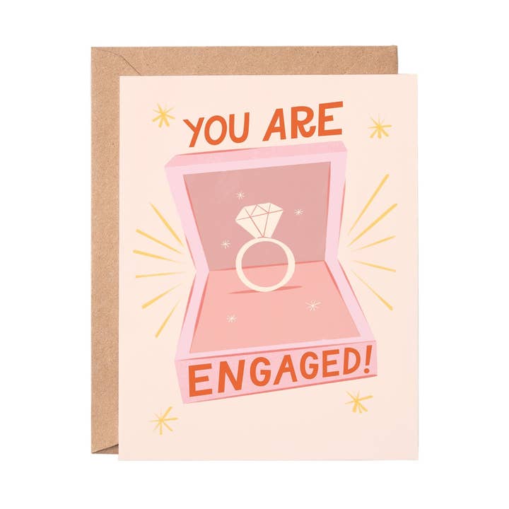 Diamond Engaged Ring Greeting Card for wholesale by Pardo Paper