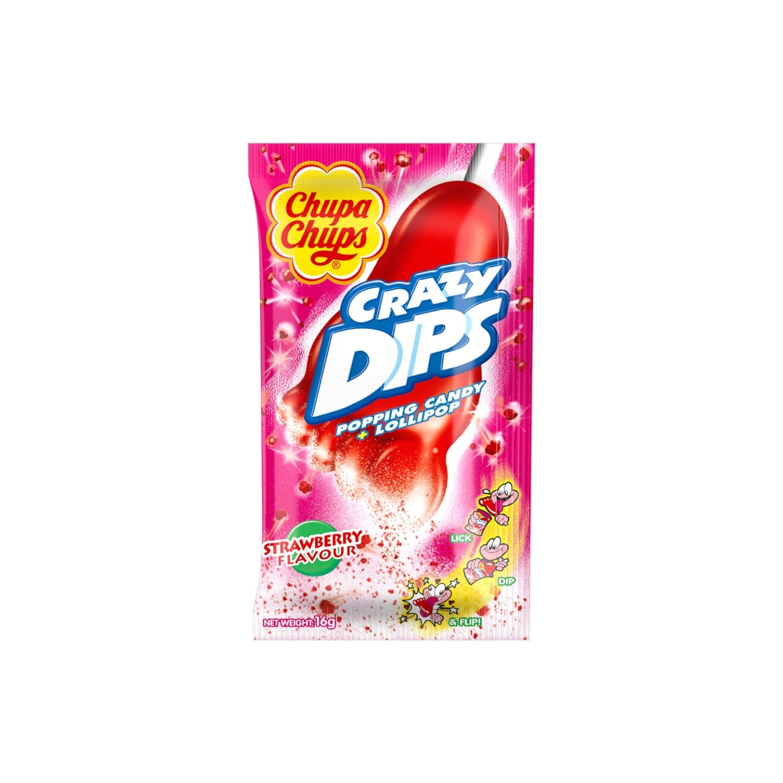 Made in eatalia - Wholesale Lollipop - Chupa Chups Crazy Dips Lollipops
With Strawberry Taste 14g