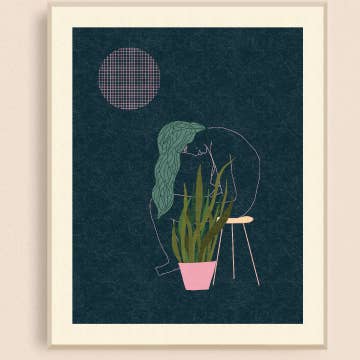 Impression d'art d'ennui contemplation pour la vente par Black Lab Studio