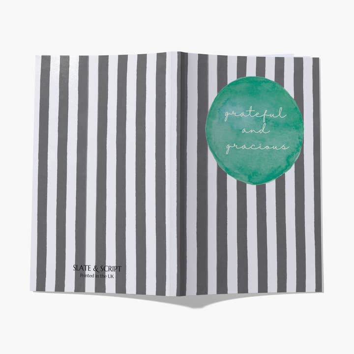 Slate and Script – wholesale Stationery/notecard set – Slate and Script 'Stripe Grey' A5 Notebook 80 pages0