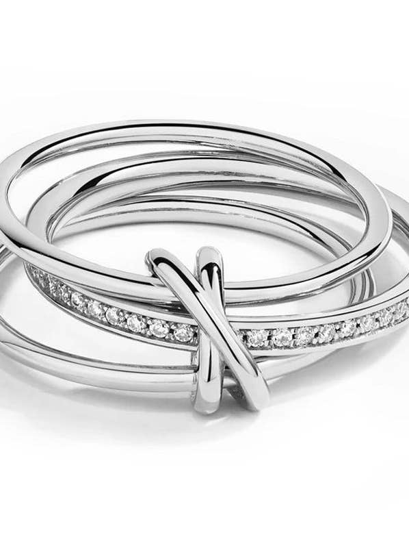 Bound by Grace Ring - Sterling Silver Crossover Band for wholesale by Adorn Me In Modesty