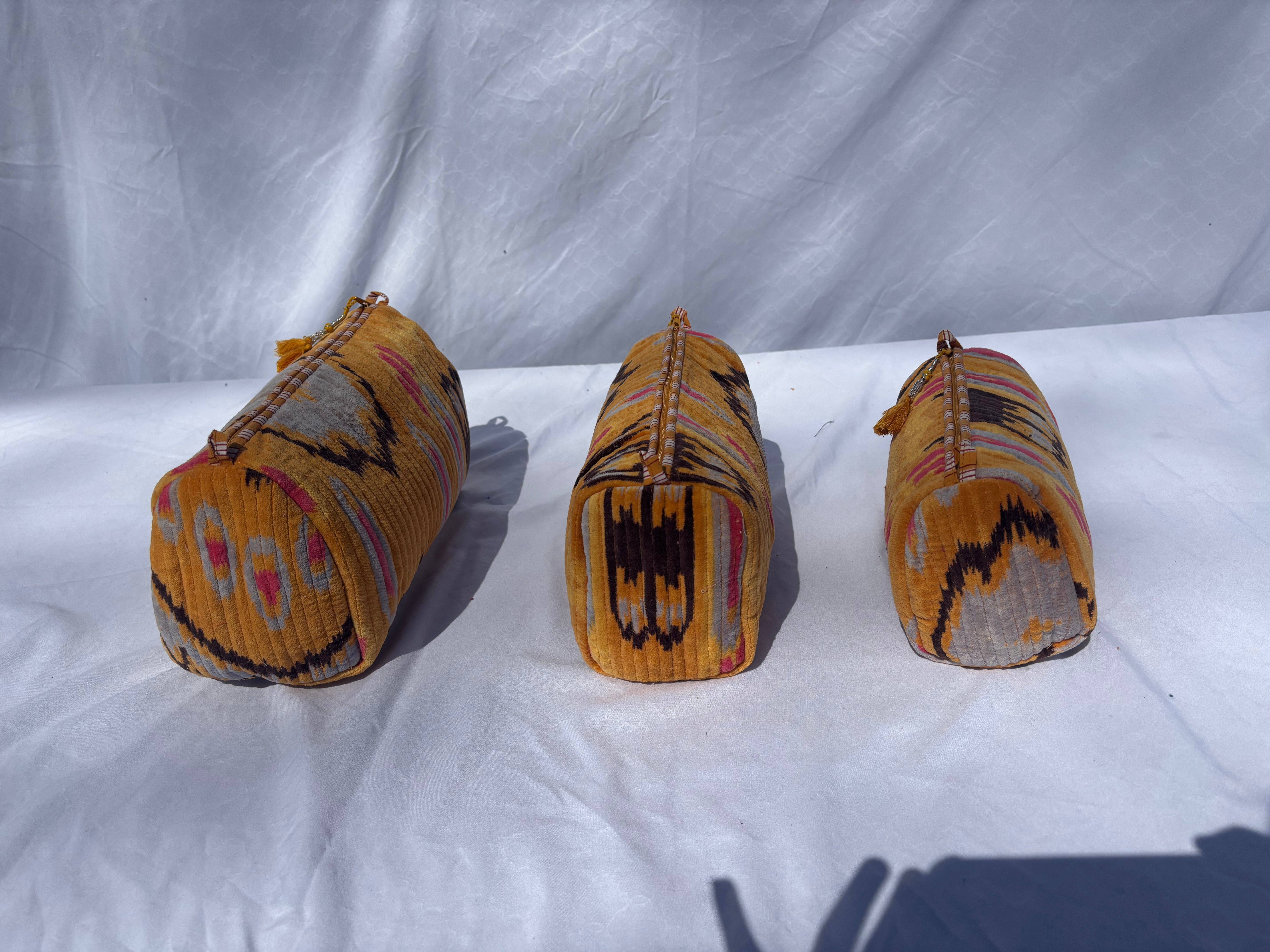 Tibet Handicrafts LLC - Wholesale Travel Set - Orange Velvet 3 Piece Travel Set8