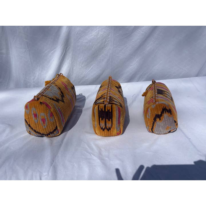 Tibet Handicrafts LLC - Wholesale Travel Set - Orange Velvet 3 Piece Travel Set8