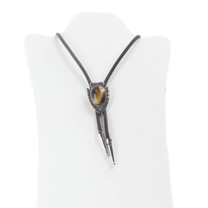 HHH Designs - Wholesale Pendant/Charm Necklace - Arrowhead Bolo, Black cord with silver tips