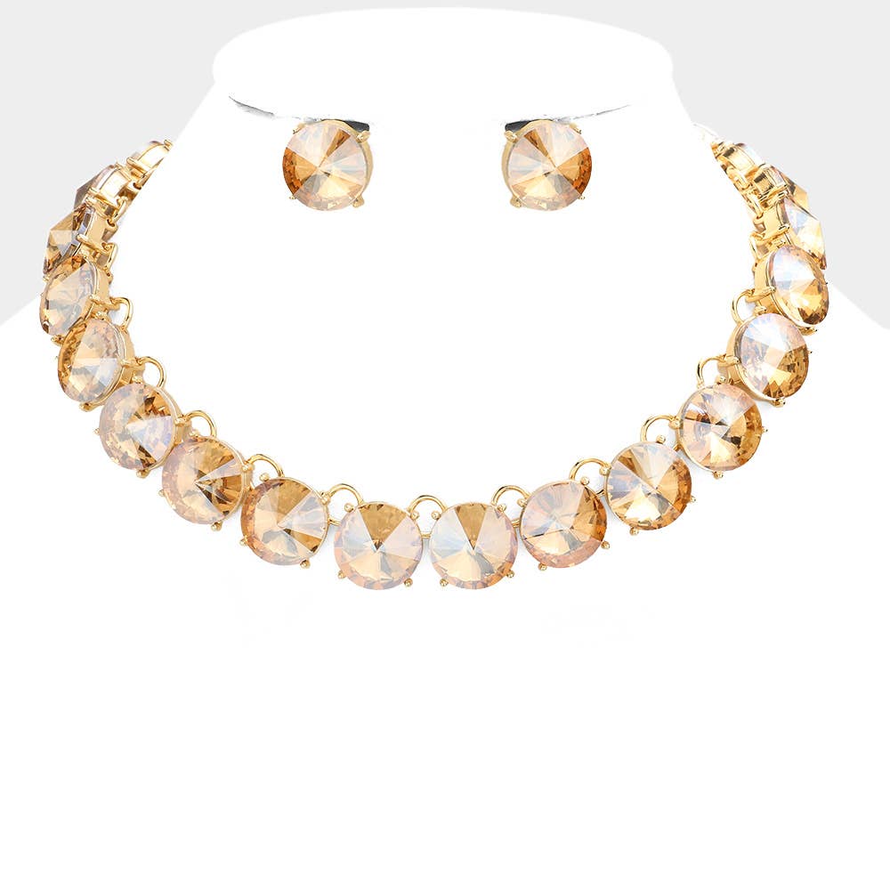 Sensibling Corp. - Wholesale Link & Chain Necklace - Round Stone Link Evening Necklace12