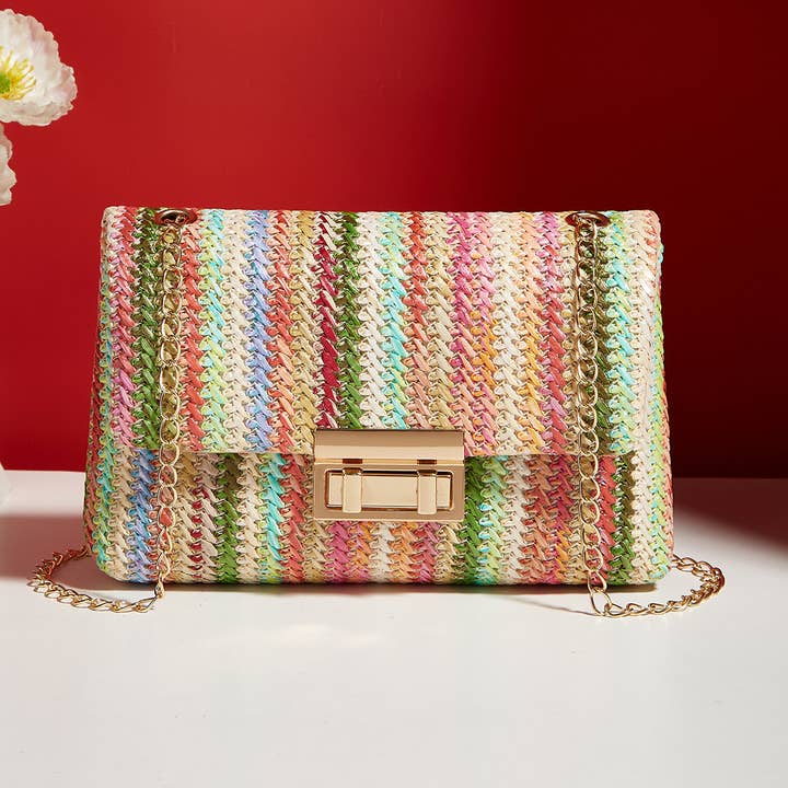 Little Trendy - Wholesale Crossbody Bag - Women's - Women's straw crossbody bag small square bag0