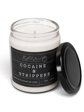 Cocaína & Strippers - Divertido Sarcástico Rude Mistura de Soja 200g Frasco por atacado de Old Barn Candles