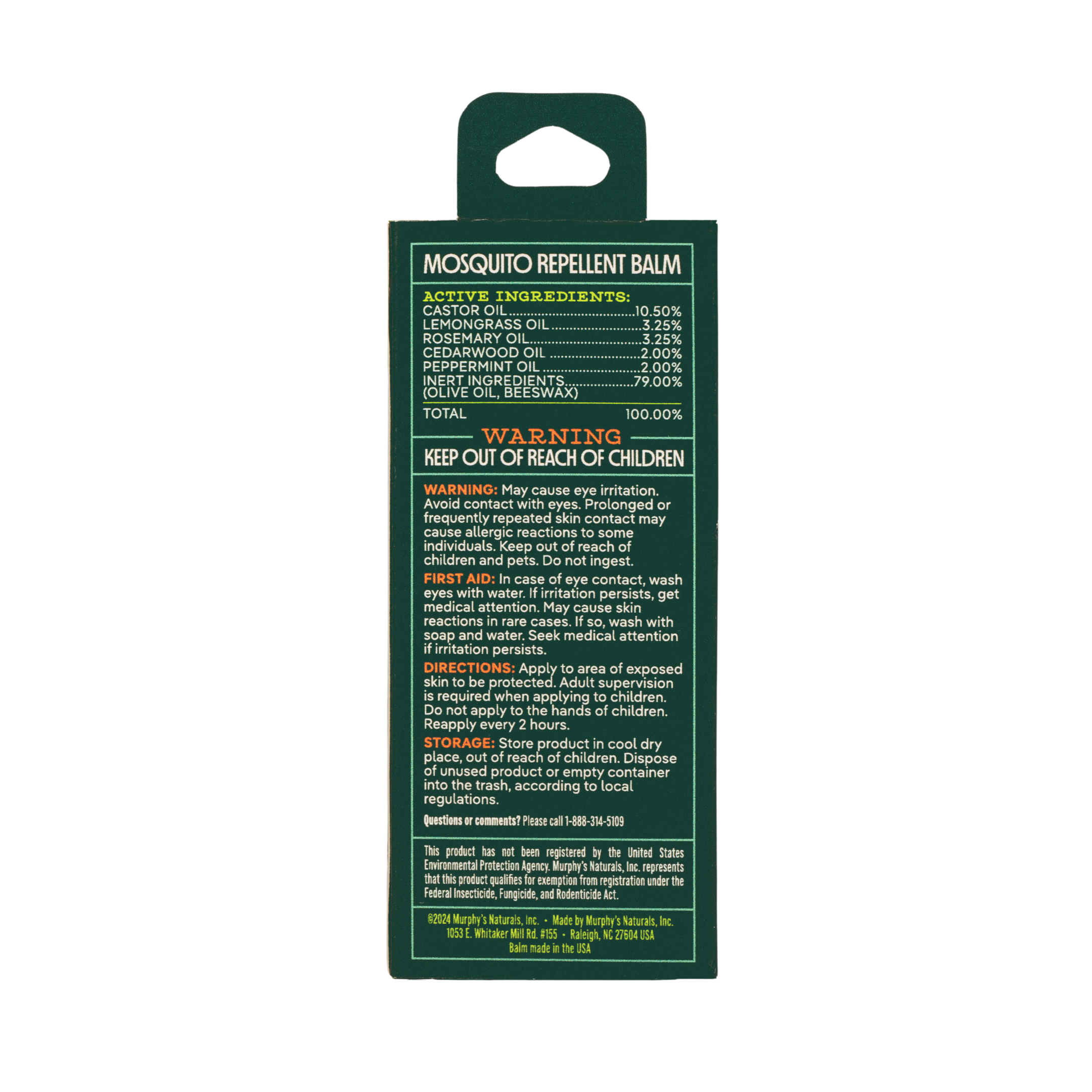 Murphy's Naturals - Wholesale Insect Repellent - Mosquito Repellent Balm Sticks (0.5oz) - Display of 127
