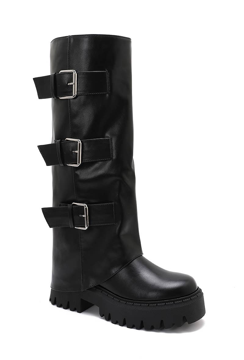 Joia Paris - Wholesale Booties - Women's - High boots with lug sole and triple straps WZ-1124
