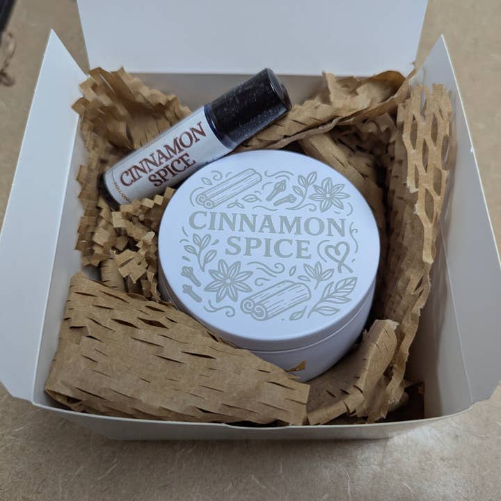 ResilScents WholeSale - Wholesale Travel Candles - Cinnamon Spice ResilDuo™ Bundle – Tranquil Candle (8oz) + Roll-On Oil | Cozy Autumn Scent1