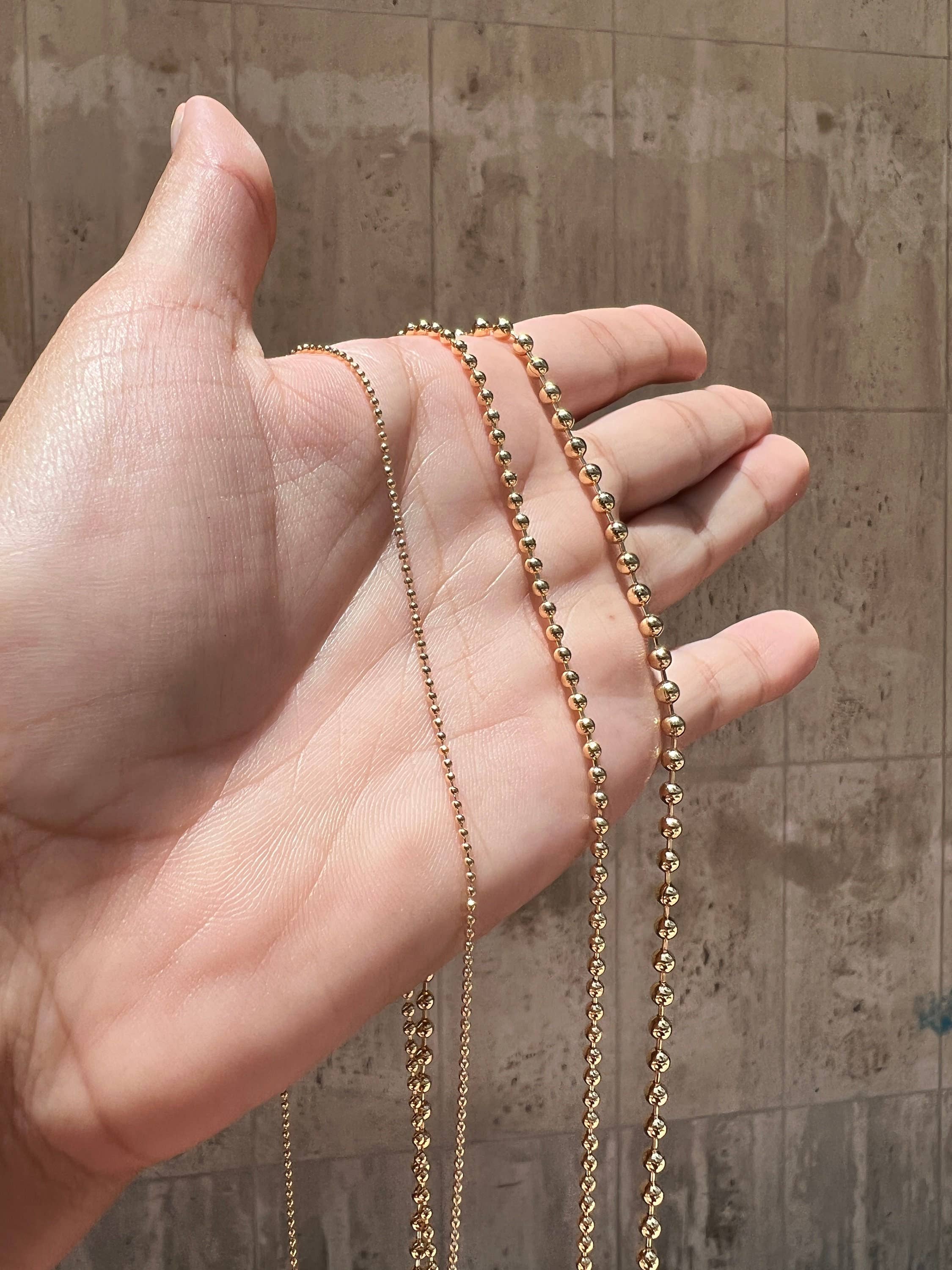 The Bead Bazaar - Wholesale Link & Chain Necklace - Wholesale Gold Filled 2.5mm Ball Chains, 18KT Gold Filled Miltary Ball Chain, Gold Filled Chain, Bulk Wholesale Chain, Gold Filled Wholesale8