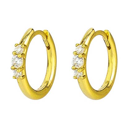 Crystal Loren Sleepers Sterling Silber - Gold für den Großhandel von Jolie & Deen