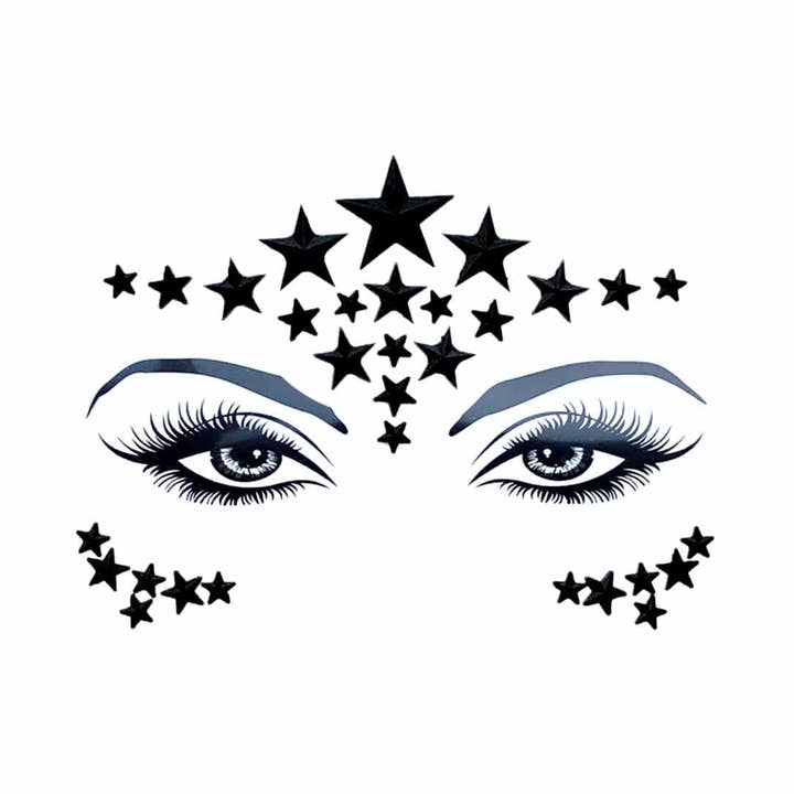 Gioielli da viso in cristallo nero Night Walker per la vendita all'ingrosso da parte di Neva Nude