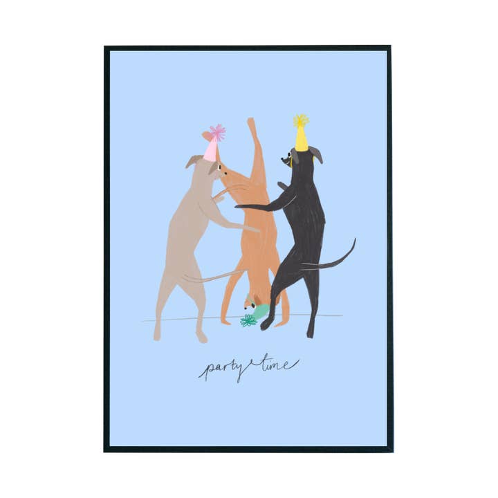 Special Edition Whippet Party - Art Print (A5-A2) for wholesale by Olive and Clive