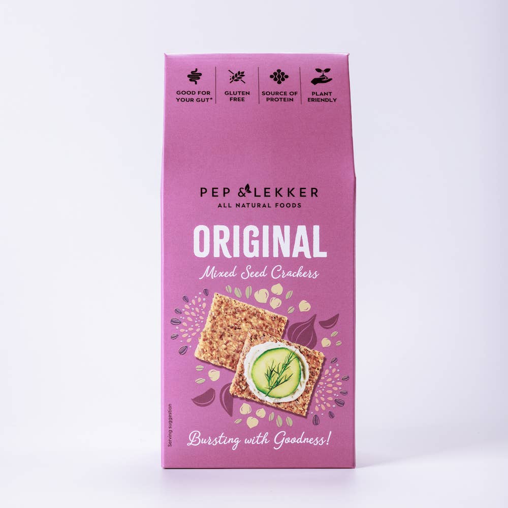 Pep & Lekker - Vente Biscuit salé - Crackers aux graines sans gluten, originaux et sains (110g) (x8)1